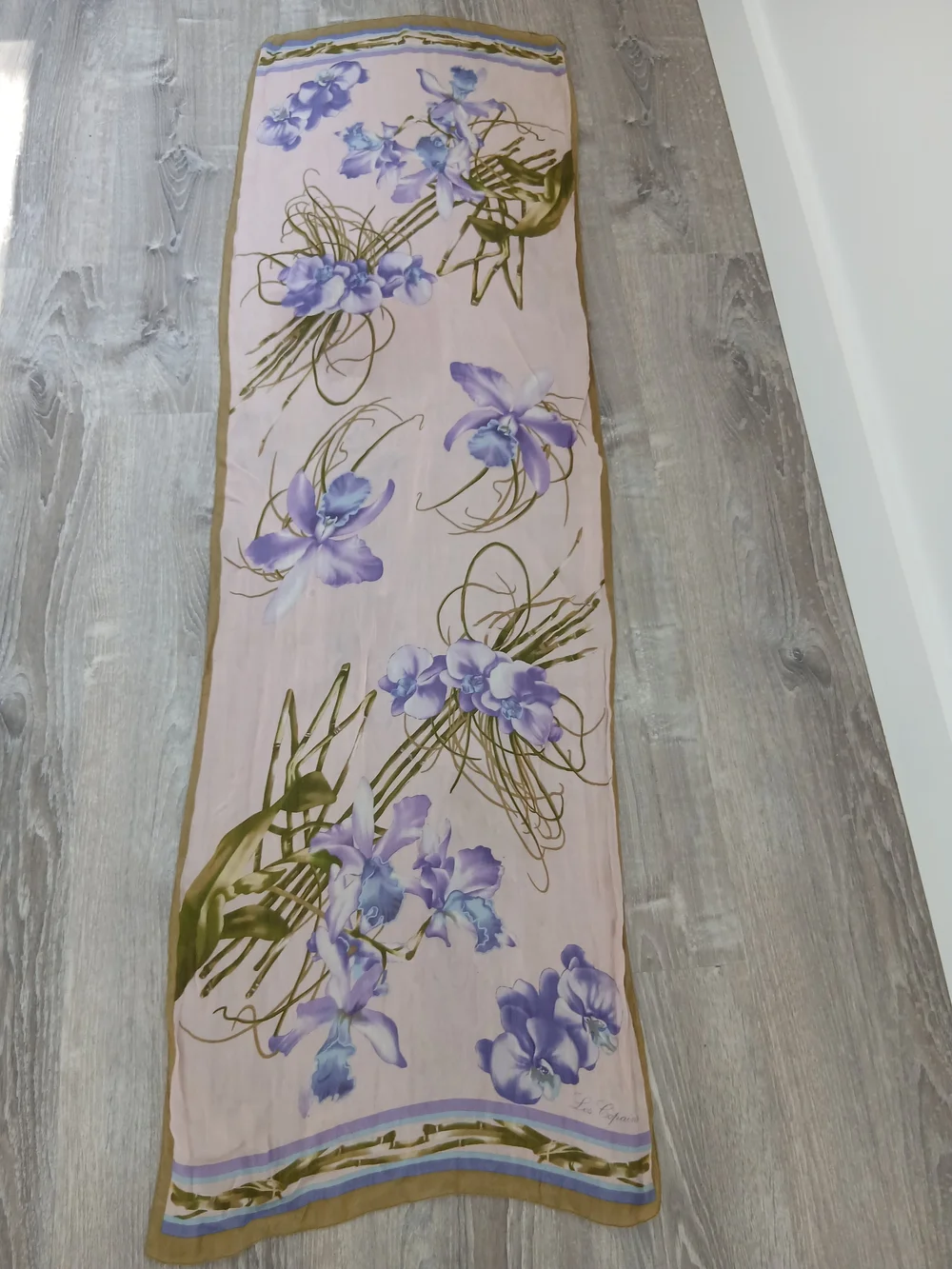 Silk Scarf in Pale Pink and Lavender